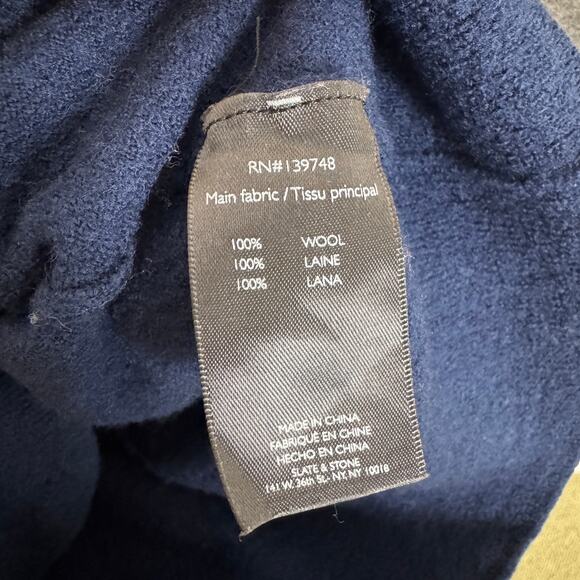 Slate Stone Wool Crewneck Color Block Long Sleeve Sweater US Men's S - Picture 6 of 7